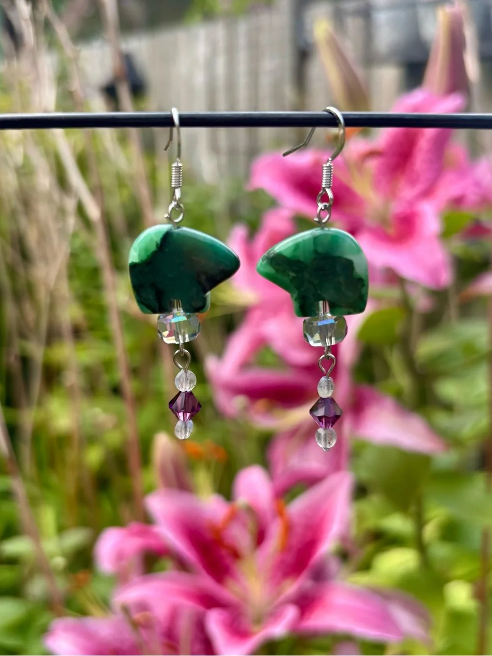 Handcrafted, fetish bear earrings. - Picture 3 of 11